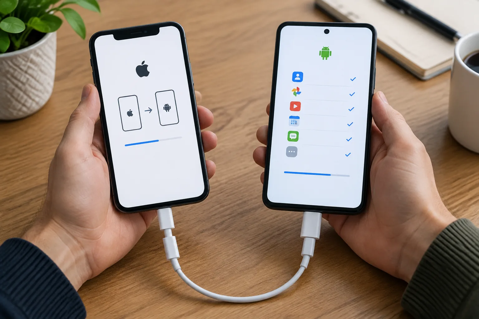 Як перенести дані з iPhone на Android: На новому Android використовуйте насамперед вбудований майстер налаштування.