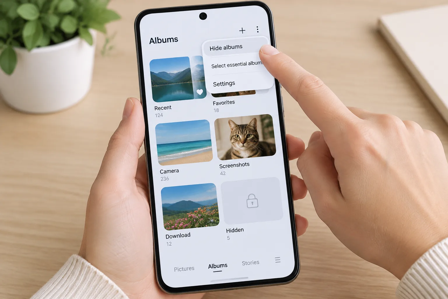Як знайти прихований альбом у галереї Samsung: Якщо альбом приховали через налаштування Samsung Gallery, повернути його до загального списку можна так: