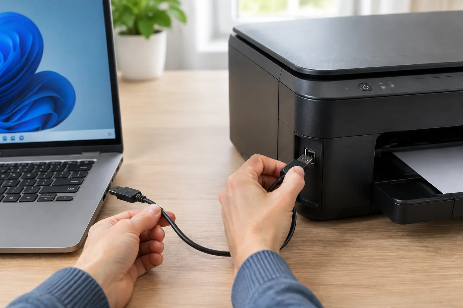 USB-принтер не визначається комп’ютером: Для USB-принтера налаштування Wi-Fi не мають значення.